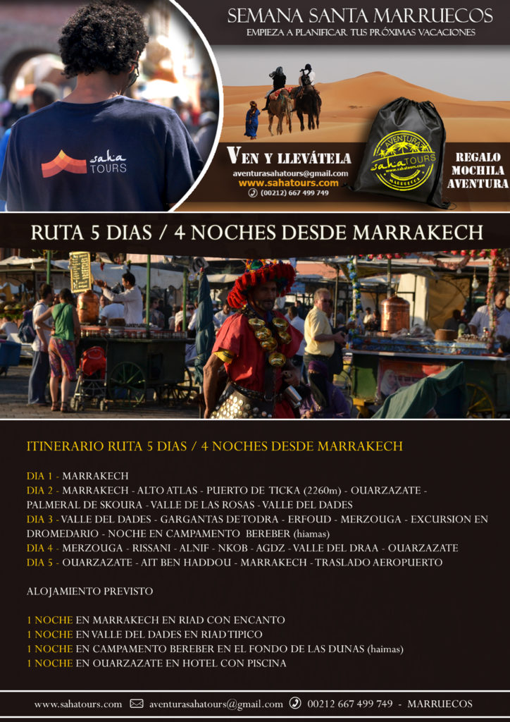 SEMANA SANTA MARRUECOS - RUTA 5 DIAS / 4 NOCHES DESDE MARRAKECH 4